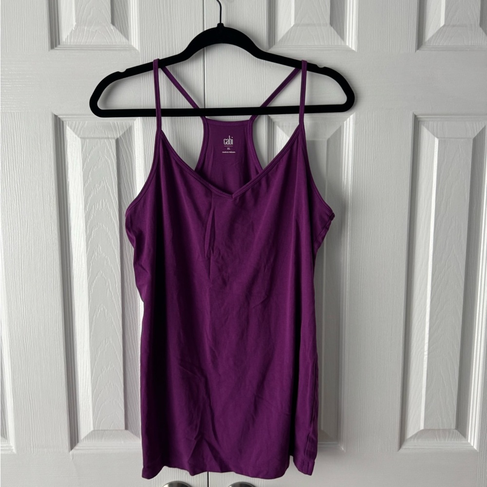 Cabi Purple Racerback Spaghetti Strap Tank Top Blouse Women's